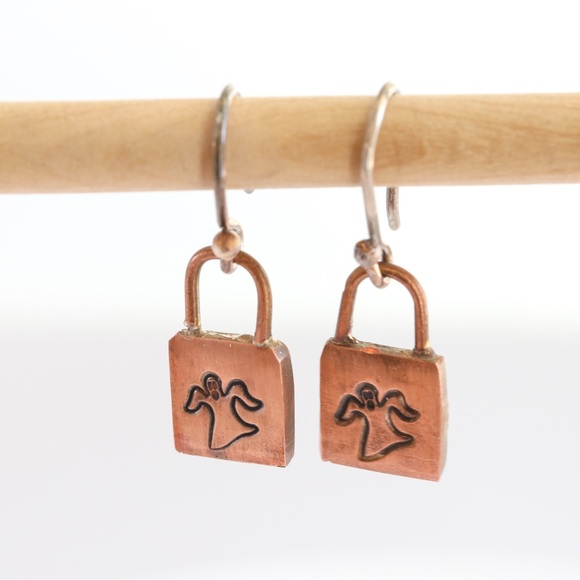 Handmade Jewelry - Spooky Ghost Earrings 👻 Copper & Sterling Silver Handmade Fun”